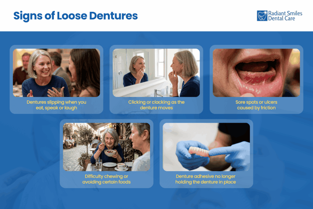 what are the signs that my dentures are loose